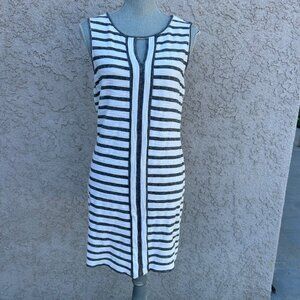 Sleeveless‎ Striped Knit Dress By Max Studio Weekend Black & White Size Medium